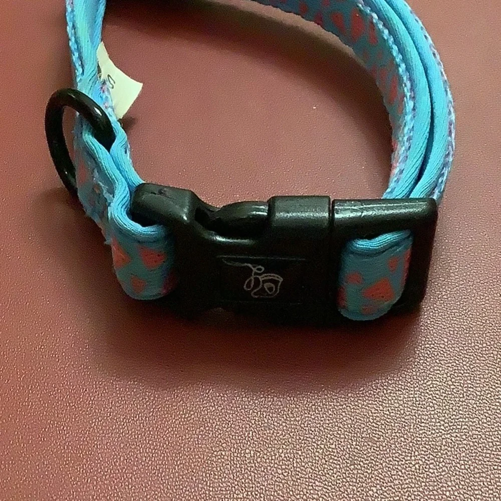 Blue/Pink Dog Collar with Adjustable Buckle Closure. New No Tag